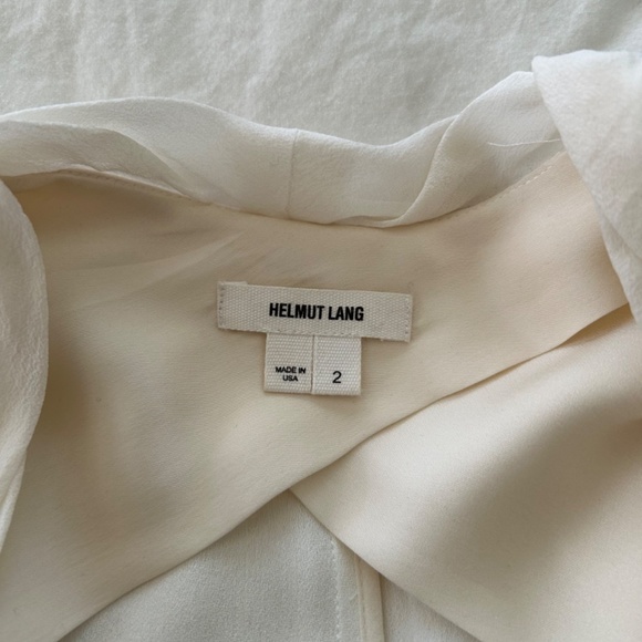 Ivory Helmut Lang Asymmetrical Draped Dress and Matching Jacket - Picture 5 of 16